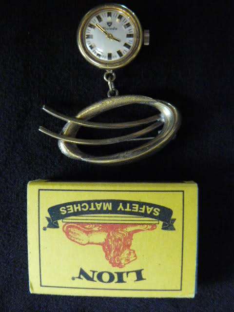 SWISS NIVADA BROOCH-WATCH C1960 GOLD PLATED WORKING HAND WIND