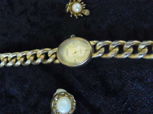 lanco ladies watch and 2 pairs of earings