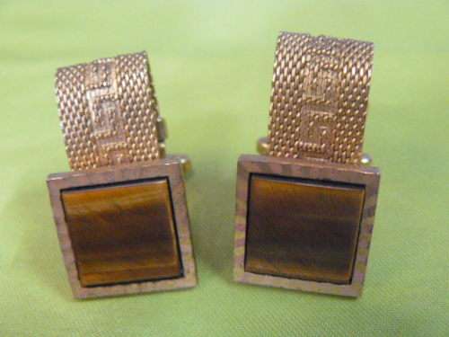 PRETTY CUFF LINKS TIGERS EYE