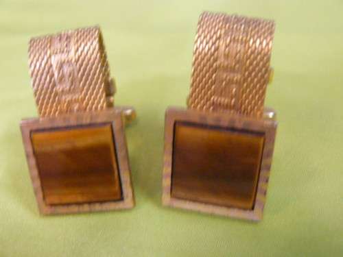 PRETTY CUFF LINKS TIGERS EYE