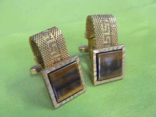PRETTY CUFF LINKS TIGERS EYE