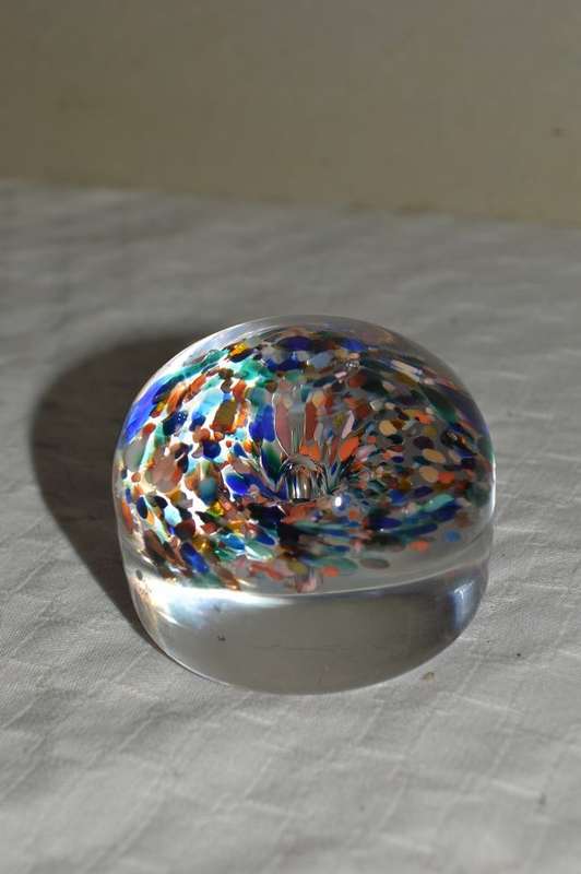 beautiful glass paper weight multi color