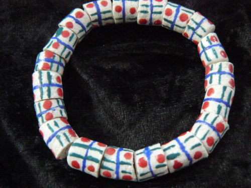 BAKED CEDI BEADS FROM GHANA BRACELET ADJUSTABLE - BAKED BEADS