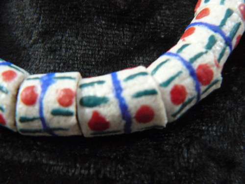 BAKED CEDI BEADS FROM GHANA BRACELET ADJUSTABLE - BAKED BEADS