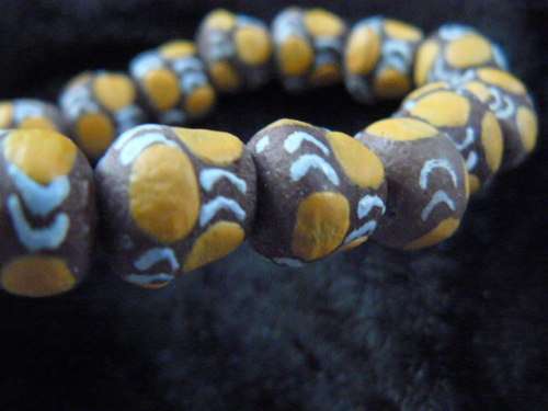BAKED BEADS FROM GHANA - ADJUSTABLE BRACELETT