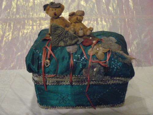 VERY CUTE DECORATED TIN WITH TEDDYS