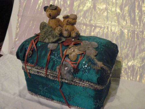 VERY CUTE DECORATED TIN WITH TEDDYS