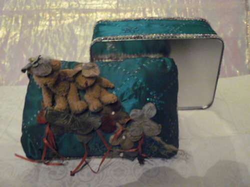 VERY CUTE DECORATED TIN WITH TEDDYS