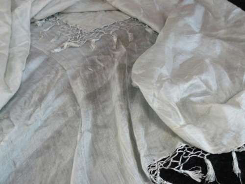 SILK SHAWL PALE OLIVE GREEN