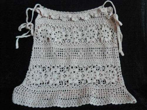 COTTON HAND CROCHETED TOP S - M