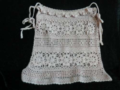COTTON HAND CROCHETED TOP S - M