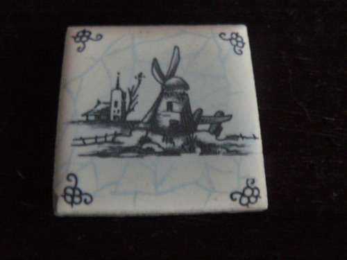 DELFTS LIKE MINIATURE TILE HAND PAINTED