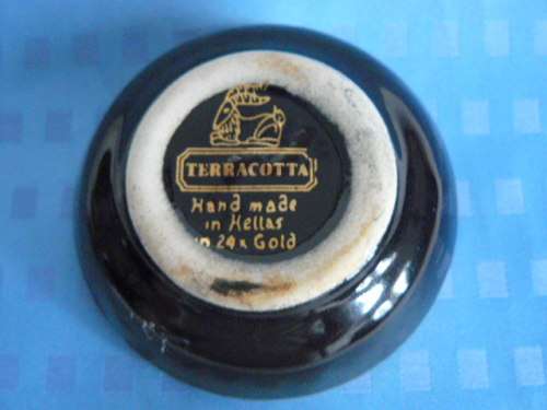 TERRACOTTA HAND MADE IN HELLAS IN 24 CT GOLD PERFUME COMPACT