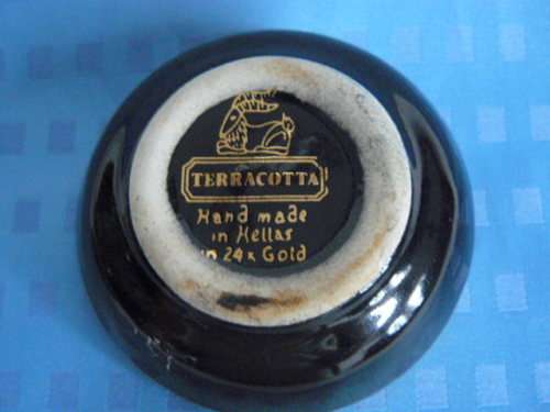 TERRACOTTA HAND MADE IN HELLAS IN 24 CT GOLD PERFUME COMPACT