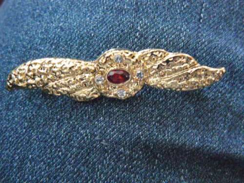 BROOCH WITH RED STONE