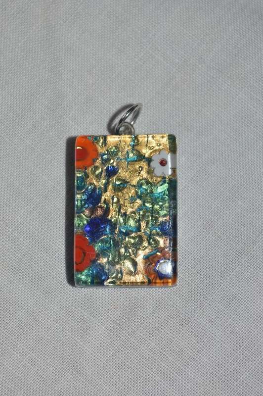 GlassOfVenice Murano Glass Venetian Reflections Rectangular Pendant