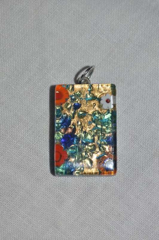 GlassOfVenice Murano Glass Venetian Reflections Rectangular Pendant
