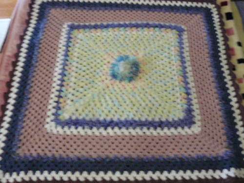 HAND CROCHETED BLANKET 75 CM X 75 CM