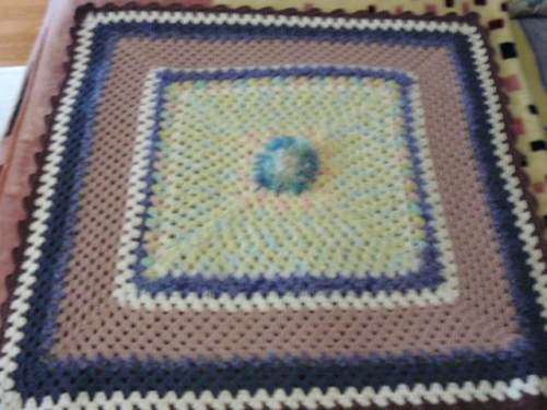 HAND CROCHETED BLANKET 75 CM X 75 CM