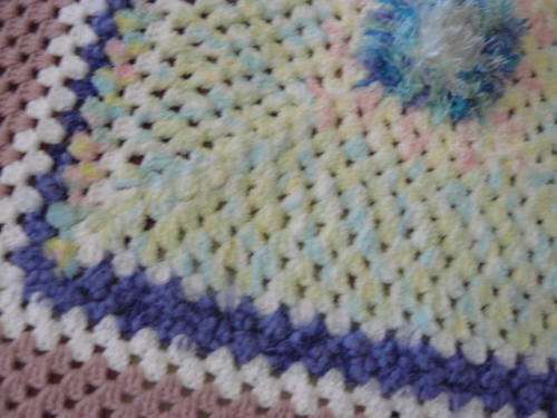HAND CROCHETED BLANKET 75 CM X 75 CM