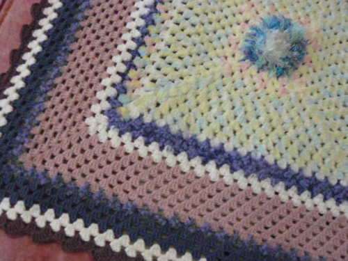 HAND CROCHETED BLANKET 75 CM X 75 CM
