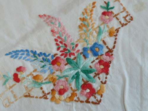 VINTAGE COTTON EMBROIDERED CLOTH, GUEST TOWEL?
