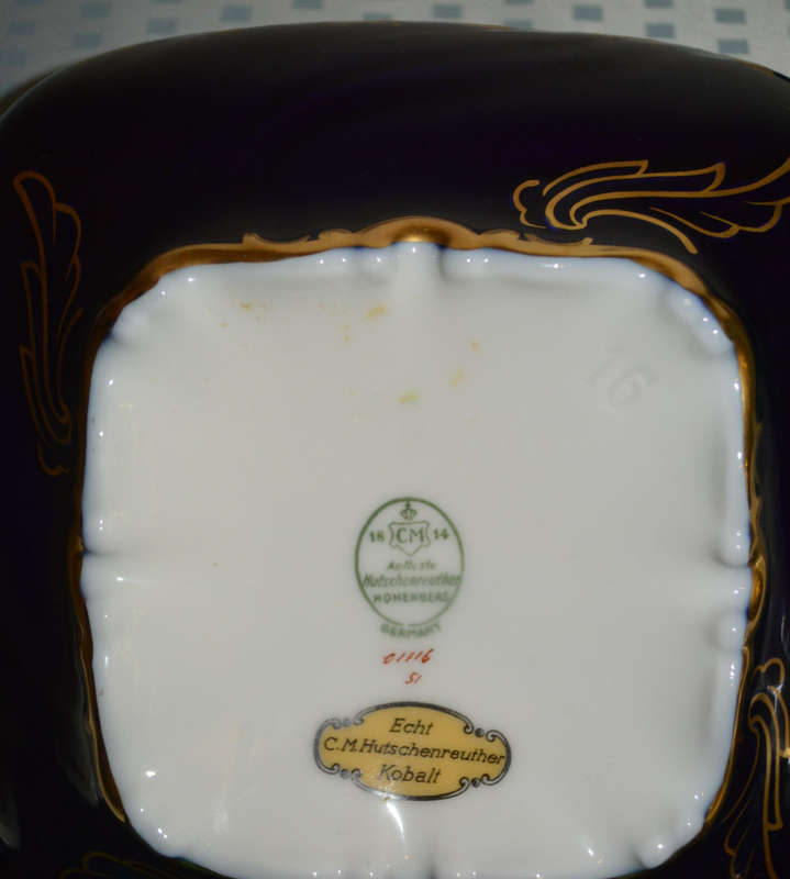 Stunning Hutschenreuther Real Cobolt  Bonboniere/buscuit  Porcelain Germany perfect con