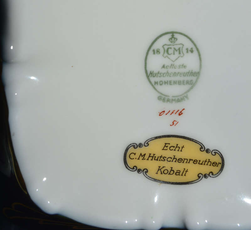Stunning Hutschenreuther Real Cobolt  Bonboniere/buscuit  Porcelain Germany perfect con