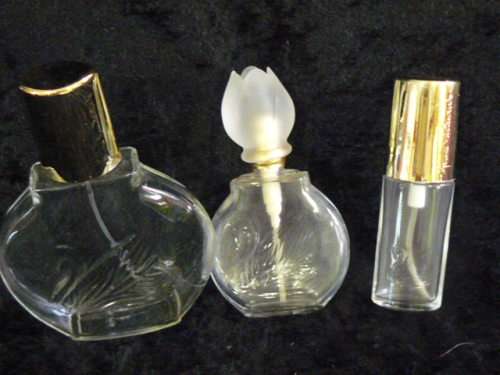 3 X PERFUME BOTTLES FOR DECOR