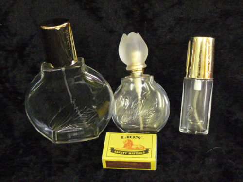 3 X PERFUME BOTTLES FOR DECOR