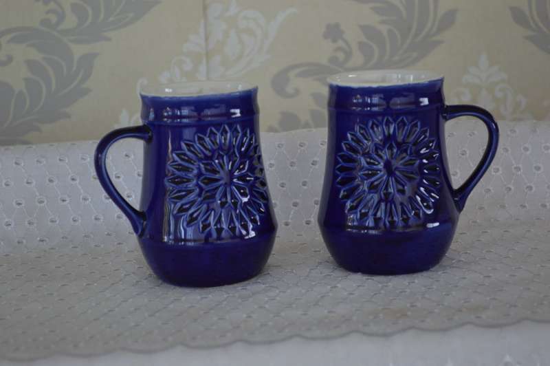 A Pair of stunning cobolt blue mugs