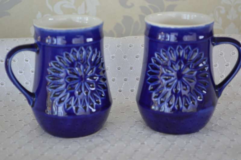 A Pair of stunning cobolt blue mugs