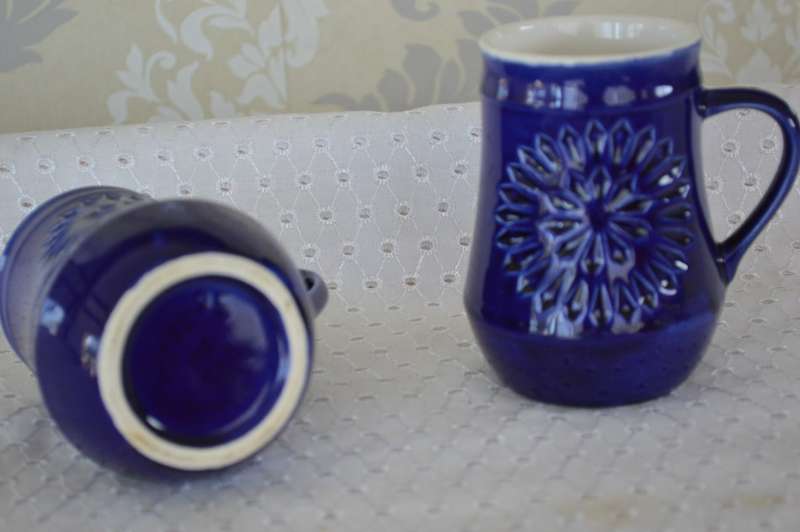 A Pair of stunning cobolt blue mugs