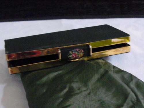 PETIT POINT CLUTCH BAG AND SILK HANKIE