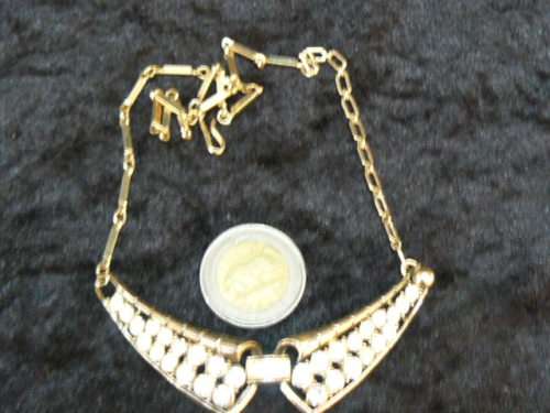 GOLD TONED WITH STONES NECKLACE 43.5 CM