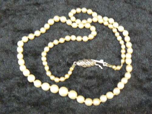 FOUX PEARL NECKLACE STAMPED STERLING 46 CM REDUCED !@!@!@!