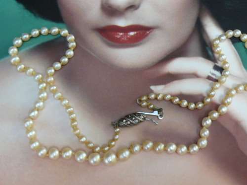 FOUX PEARL NECKLACE STAMPED STERLING 46 CM REDUCED !@!@!@!
