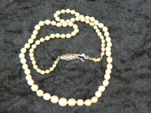 FOUX PEARL NECKLACE STAMPED STERLING 46 CM REDUCED !@!@!@!