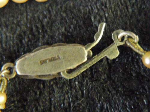 FOUX PEARL NECKLACE STAMPED STERLING 46 CM REDUCED !@!@!@!