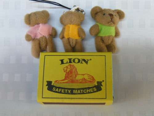 MINIATURE TEDDYS X 3 MOVE ARMS AND LEGS