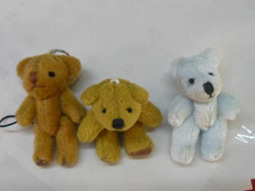 3 X MINIATURE TEDDYS MOVE ARMS AND LEGS