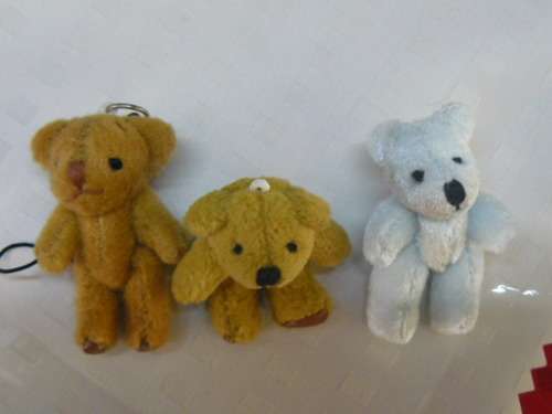 3 X MINIATURE TEDDYS MOVE ARMS AND LEGS