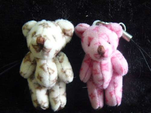 MINIATURE TEDDYS HANG ON BAG OR CELL PHONE MOVABLE LIMBS