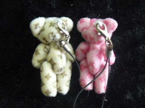 MINIATURE TEDDYS HANG ON BAG OR CELL PHONE MOVABLE LIMBS