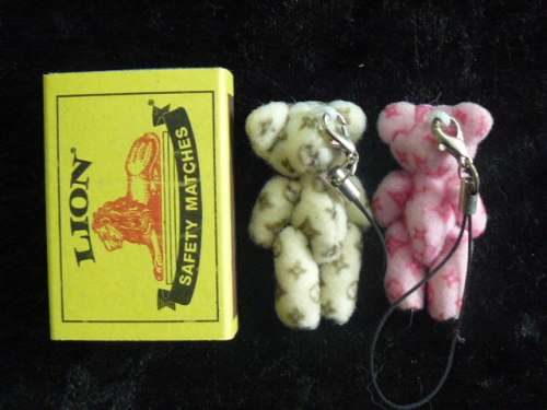 MINIATURE TEDDYS HANG ON BAG OR CELL PHONE MOVABLE LIMBS