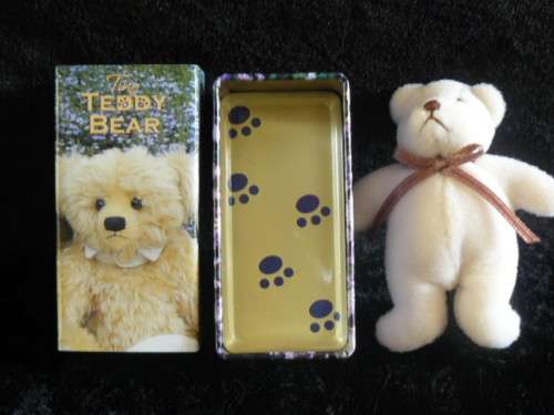 TINY TEDDY BEAR IN TIN
