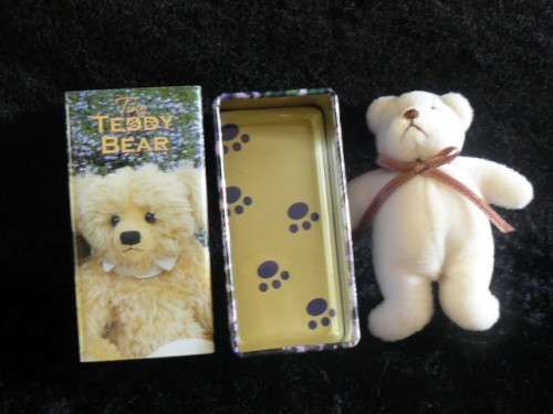 TINY TEDDY BEAR IN TIN