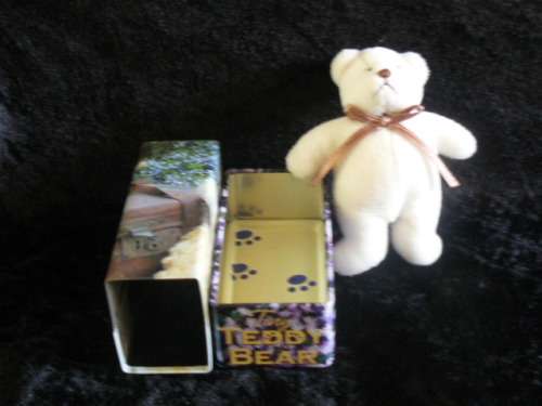 TINY TEDDY BEAR IN TIN