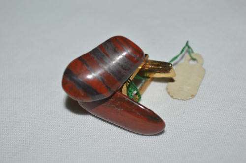 Jasper in gold tone metalware cufflinks