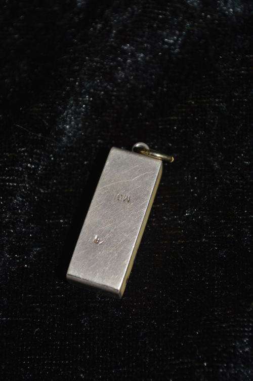 Silver stamped with bone pendant very art deco